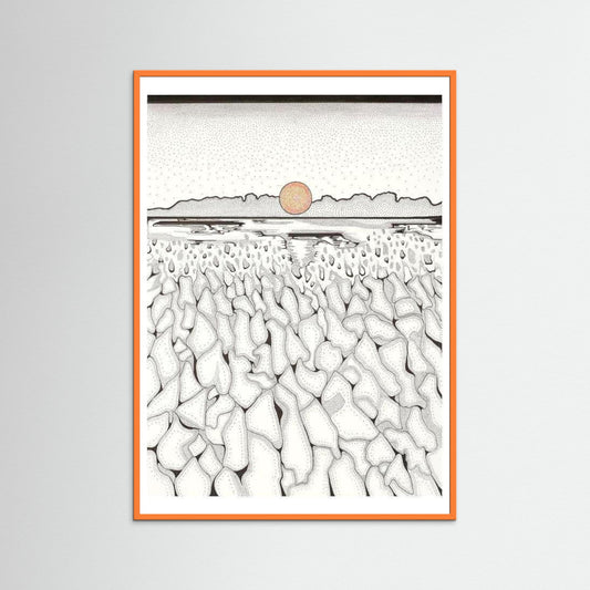 Sunrise print with frame